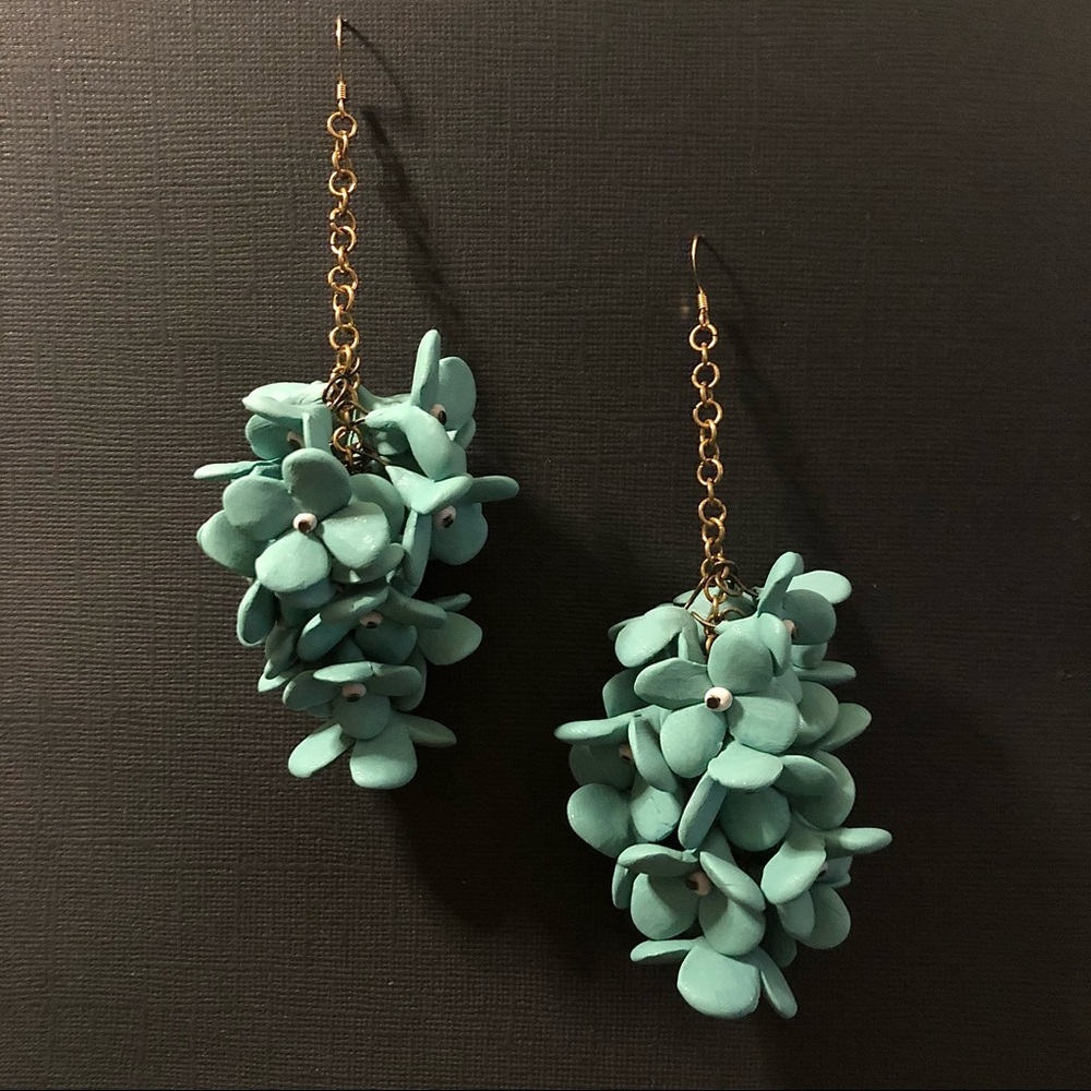 INDIE04 Handmade Cluster Flower PolyClay Earrings
